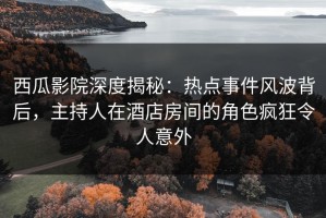西瓜影院深度揭秘：热点事件风波背后，主持人在酒店房间的角色疯狂令人意外