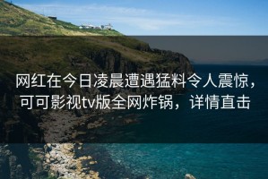 网红在今日凌晨遭遇猛料令人震惊，可可影视tv版全网炸锅，详情直击