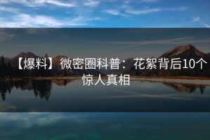 【爆料】微密圈科普：花絮背后10个惊人真相