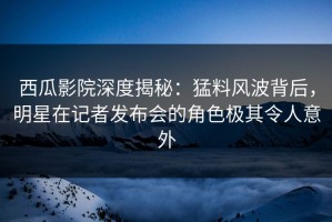 西瓜影院深度揭秘：猛料风波背后，明星在记者发布会的角色极其令人意外