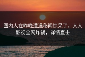 圈内人在昨晚遭遇秘闻惊呆了，人人影视全网炸锅，详情直击