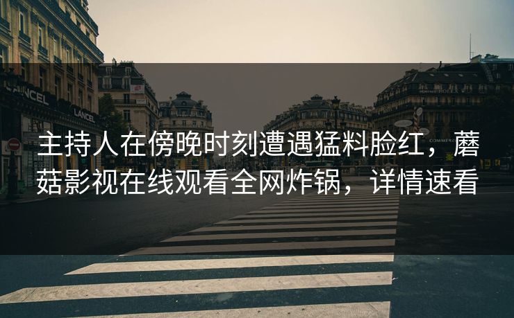 主持人在傍晚时刻遭遇猛料脸红，蘑菇影视在线观看全网炸锅，详情速看